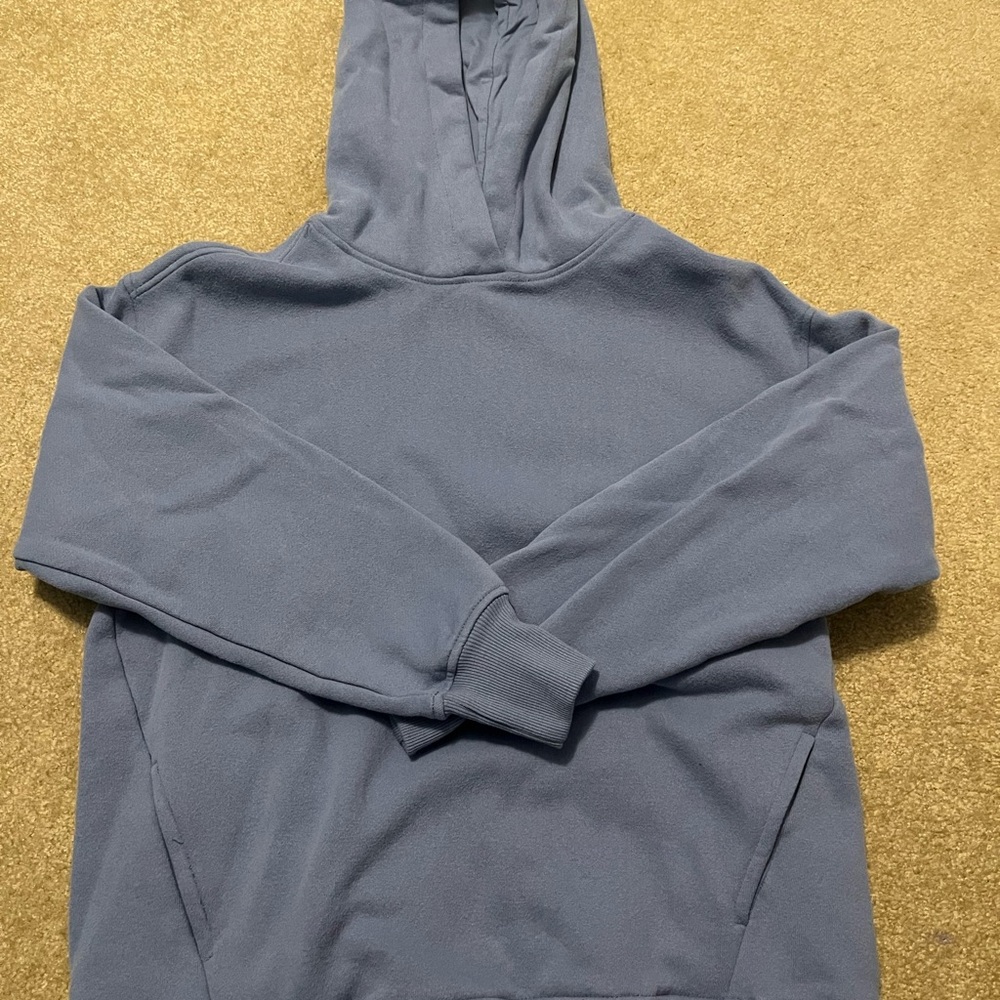 Plain Pullover Hoodie in Slate Blue